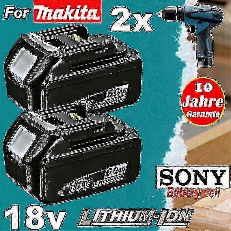 Πακέτο 2 τεμαχίων για μπαταρία Makita 18v 8.0 Ah Lxt Li-ion Bl1850b Bl1830b Bl1860b ασύρματη