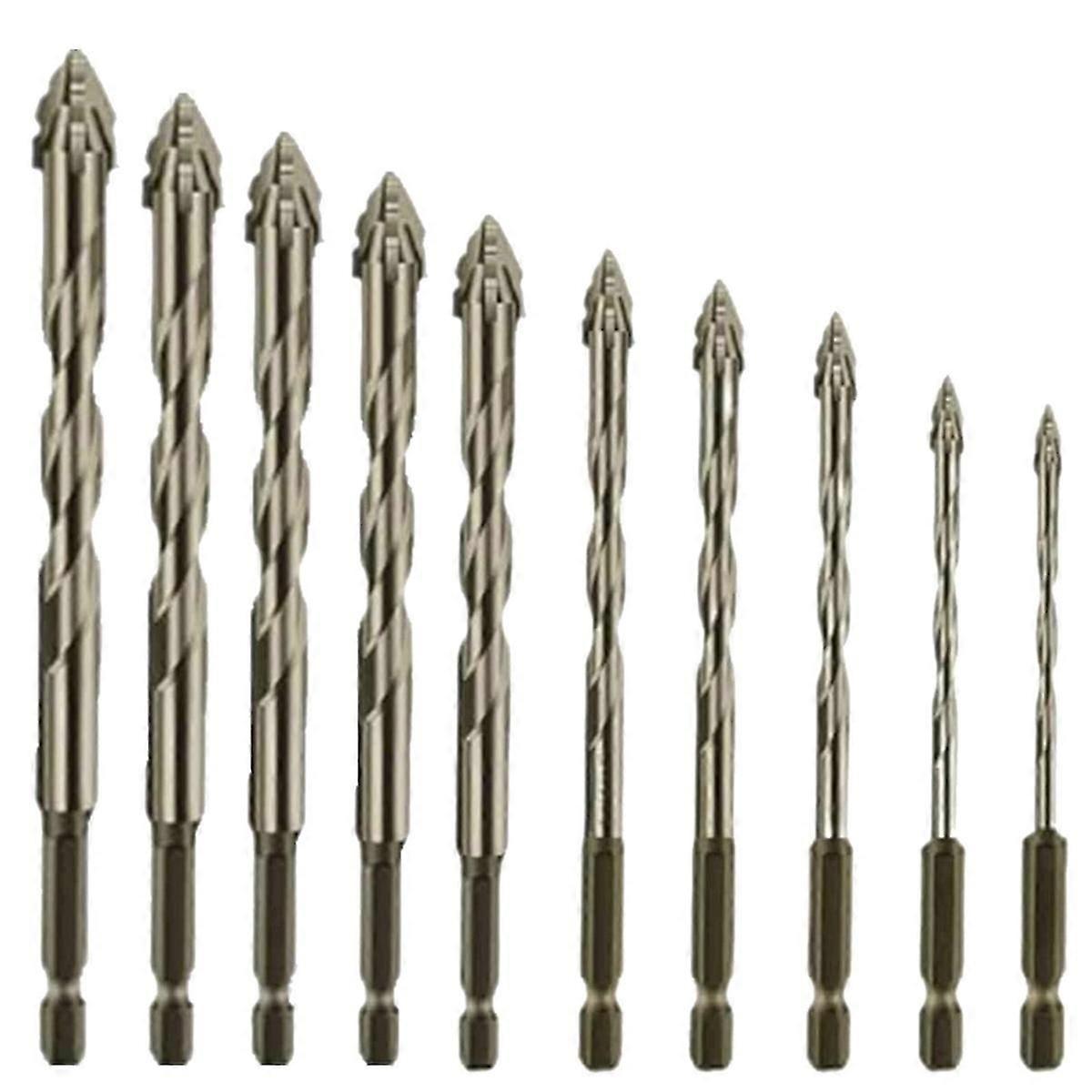 10PCS Four-Flute SawtoothEccentric Drill Bit, Efficient Drill and Tap Set, Multifunction Drill Bit Set