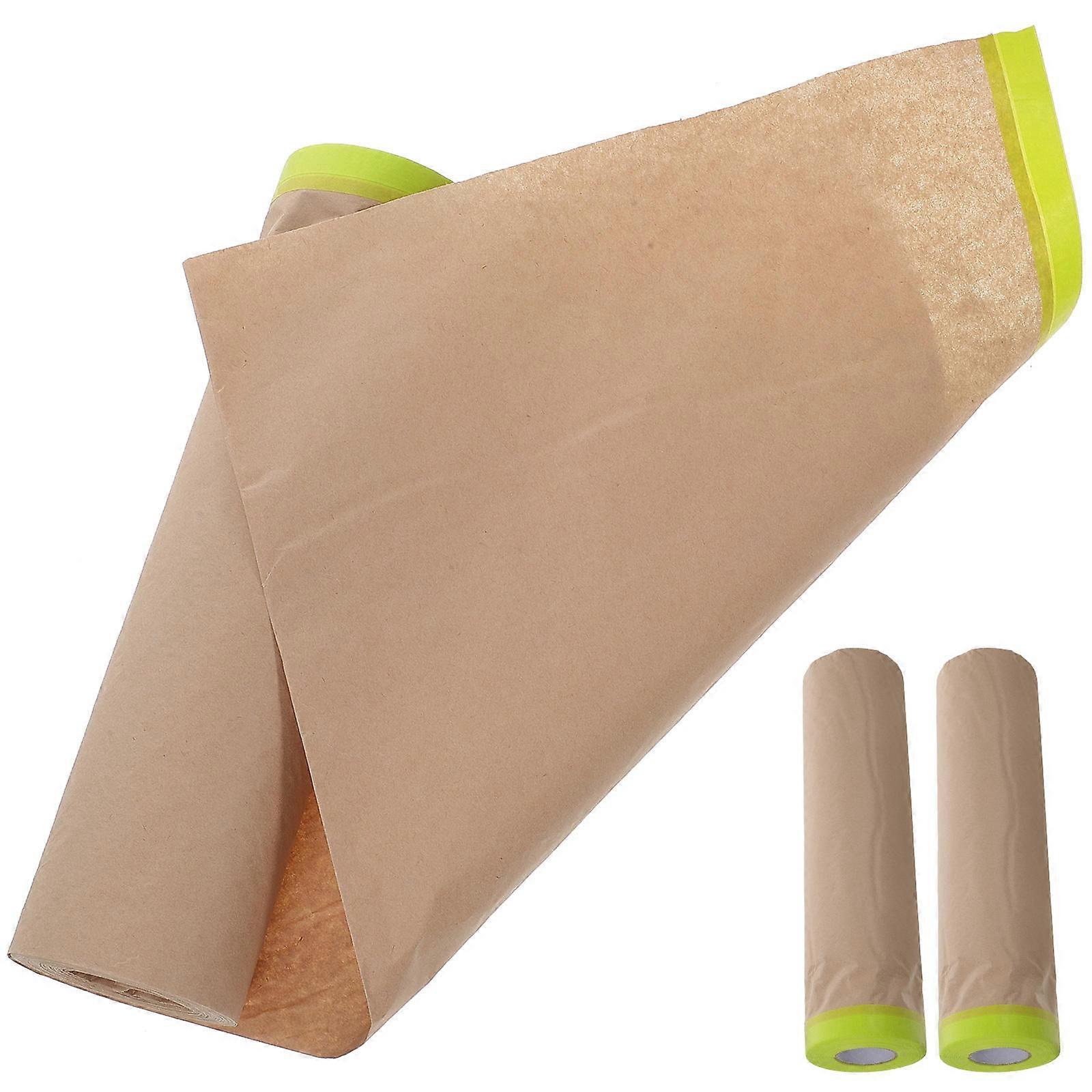 3 Rolls Masking Film Paper for Automotive, Furniture & Wall Painting Easy to Use, Lightweight, Home Painting Projects