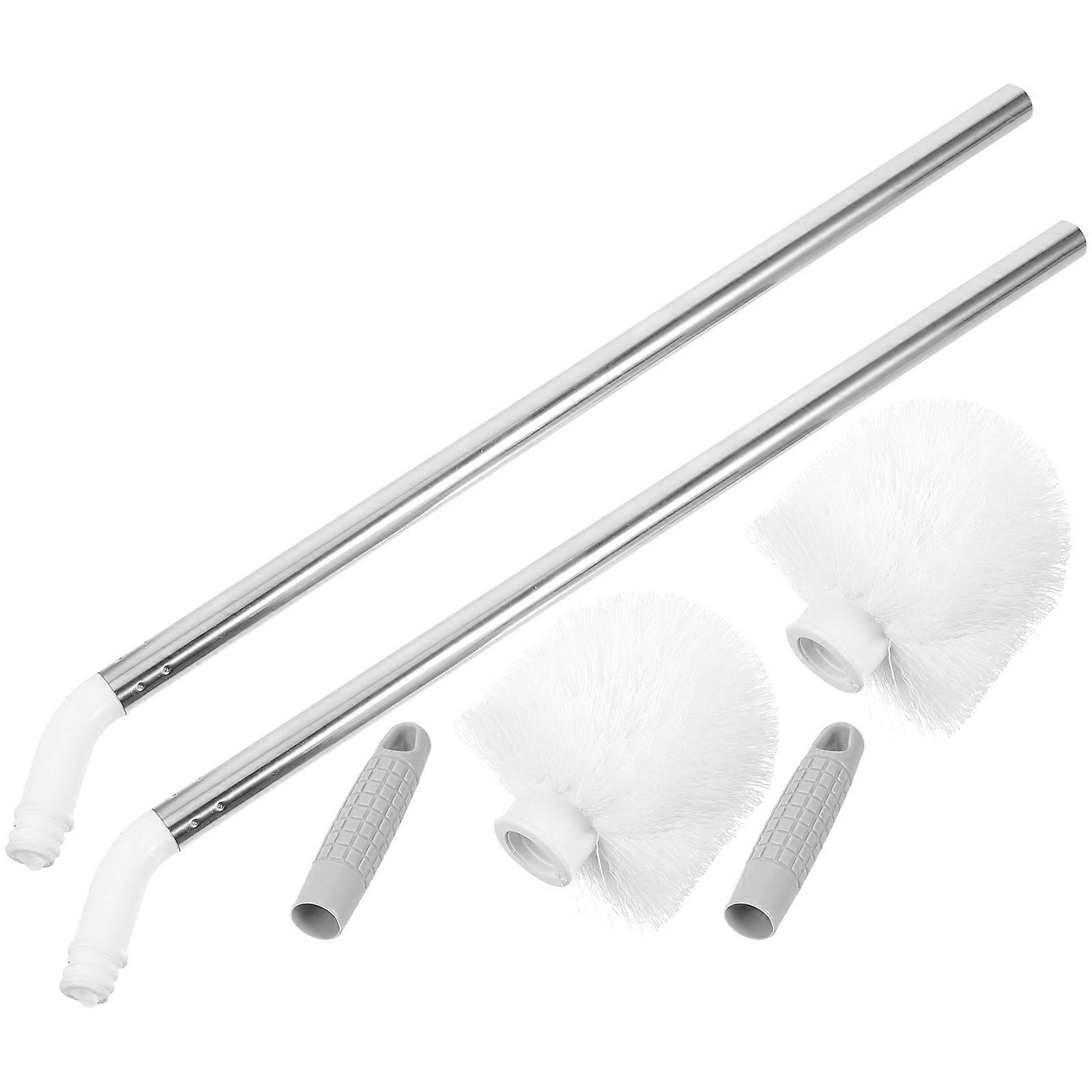 Long Handle Kitchen Cleaning Brush Set Nylon Scrubber for Buckets & Water Dispensers, Curved Design for Easy Cleaning, 2pcs, Random Color Handle