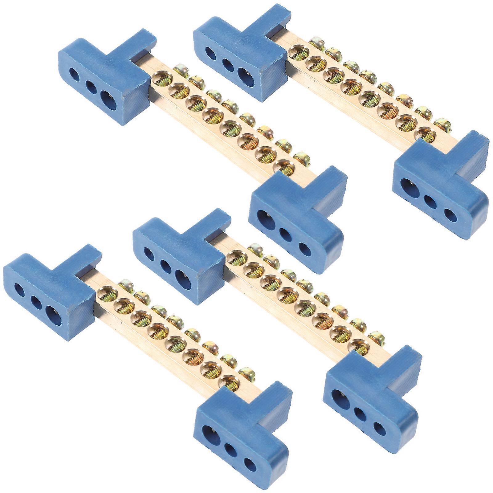 Electrical Terminal Block Connector Bar for Wire Connection with High Strength Brass and Plastic Insulation 8 Holes