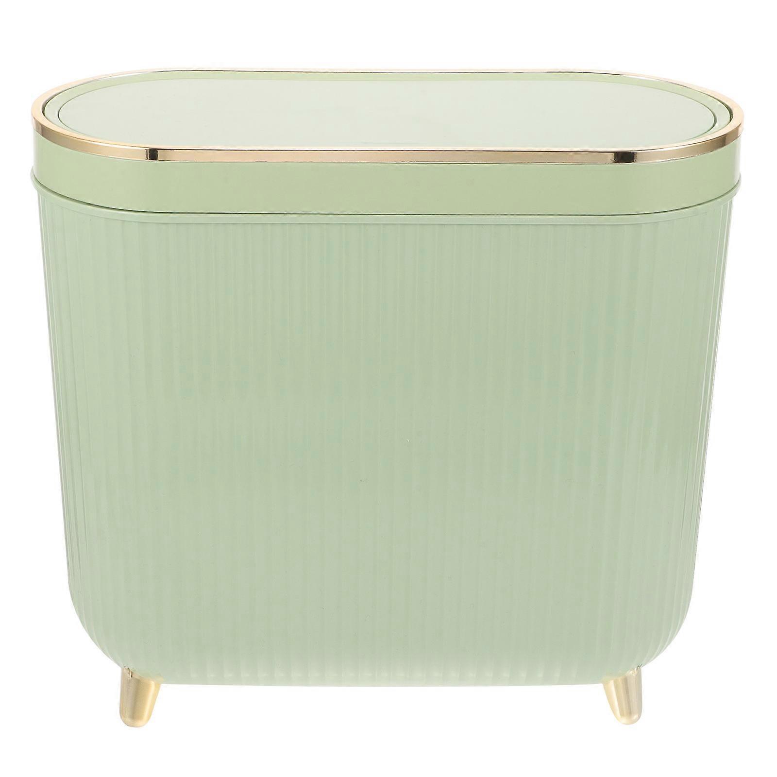 Elegant Narrow Bathroom Trash Can with Lid Odor Blocking Plastic Waste Bin for Bathroom, Bedroom and Living Spaces Easy to Clean with Convenient