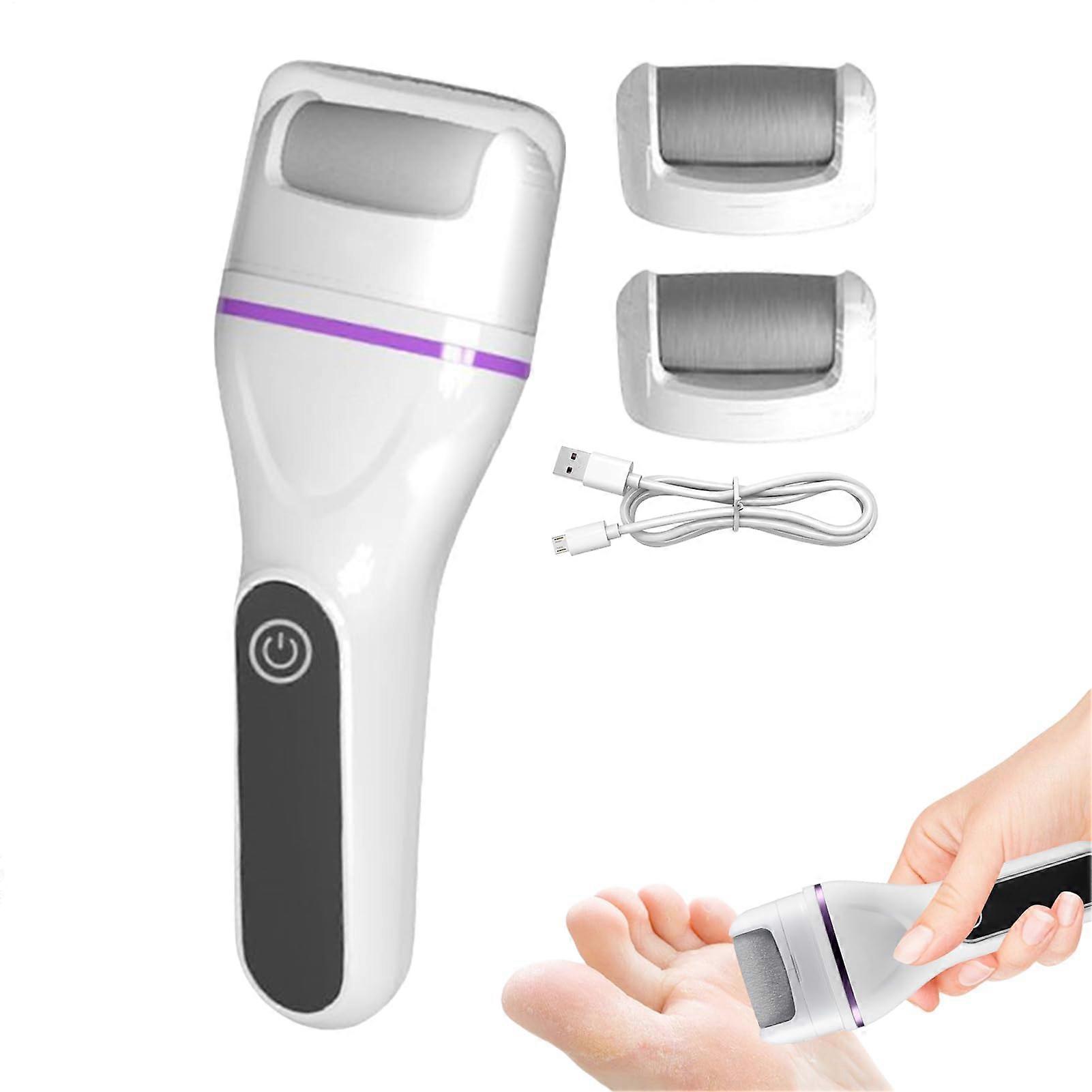 Electric Foot File - Professional Callus Remover Tool for Home and Travel - Portable Electronic Pedicure Device for Dead Skin Removal