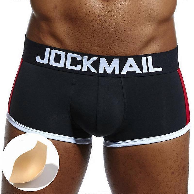 Boxer Briefs JOCKMAIL Brand Cotton Trunks Removable Sponge Padded Pads Men's Underwear Push Up Being Shaped Sports Men's Underpants
