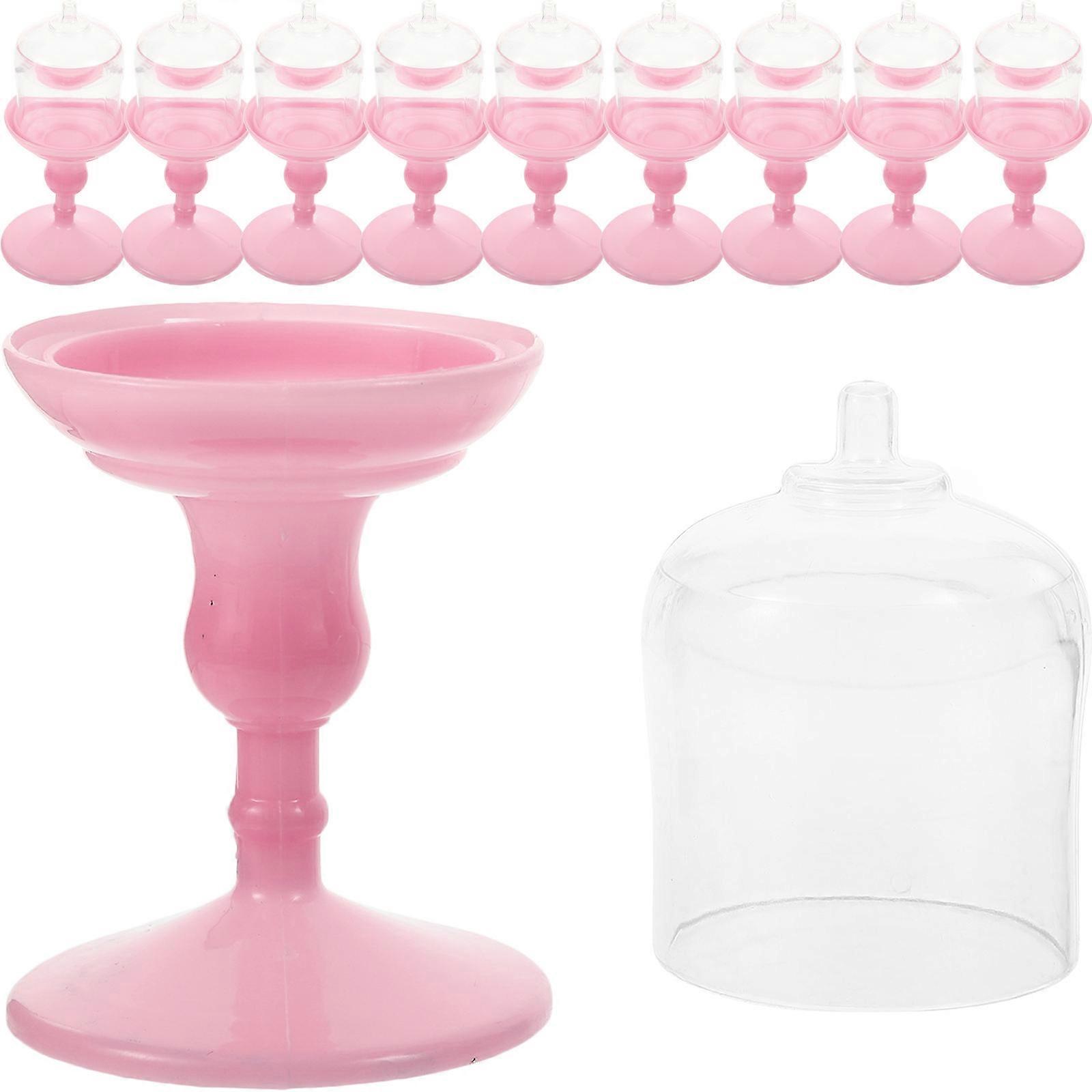 10pcs Dome Shaped Candy Boxes Containers for Dessert Display Plate with Dome Cover