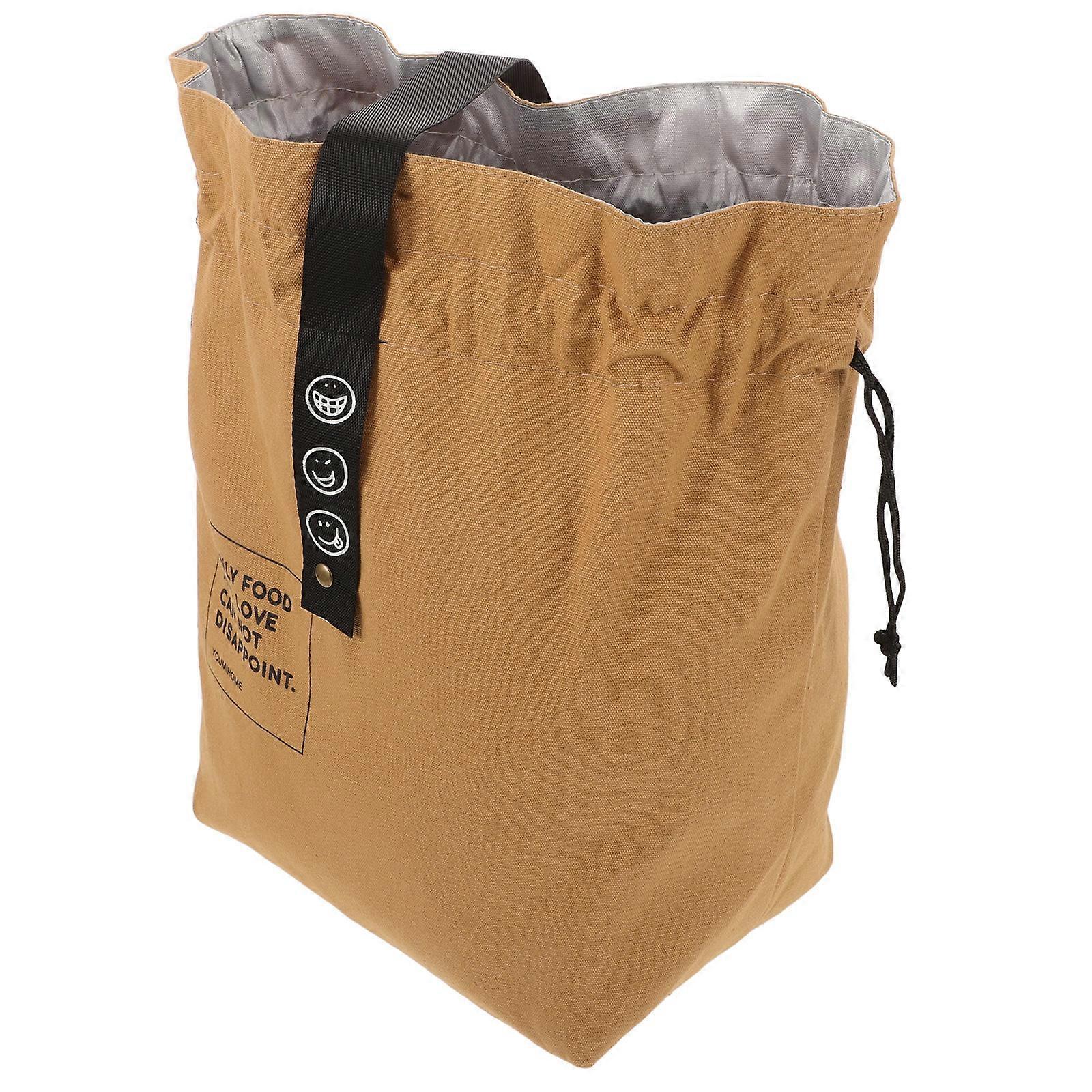 Multi Canvas Lunch Bag with Insulation and Spacious Design for Storage Portable LeakProof Thermal Pouch 10 x 12 inches