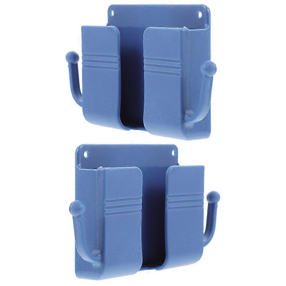 Blue Plastic Remote Controller Holder Wall Mount Organizer for Home Use with 2pcs Design