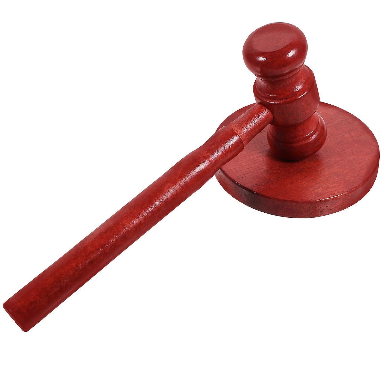 Wooden Judge Gavel Hammer with Base – Solid Wood Auction & Role Play Hammer for Adults – Natural Wood Color