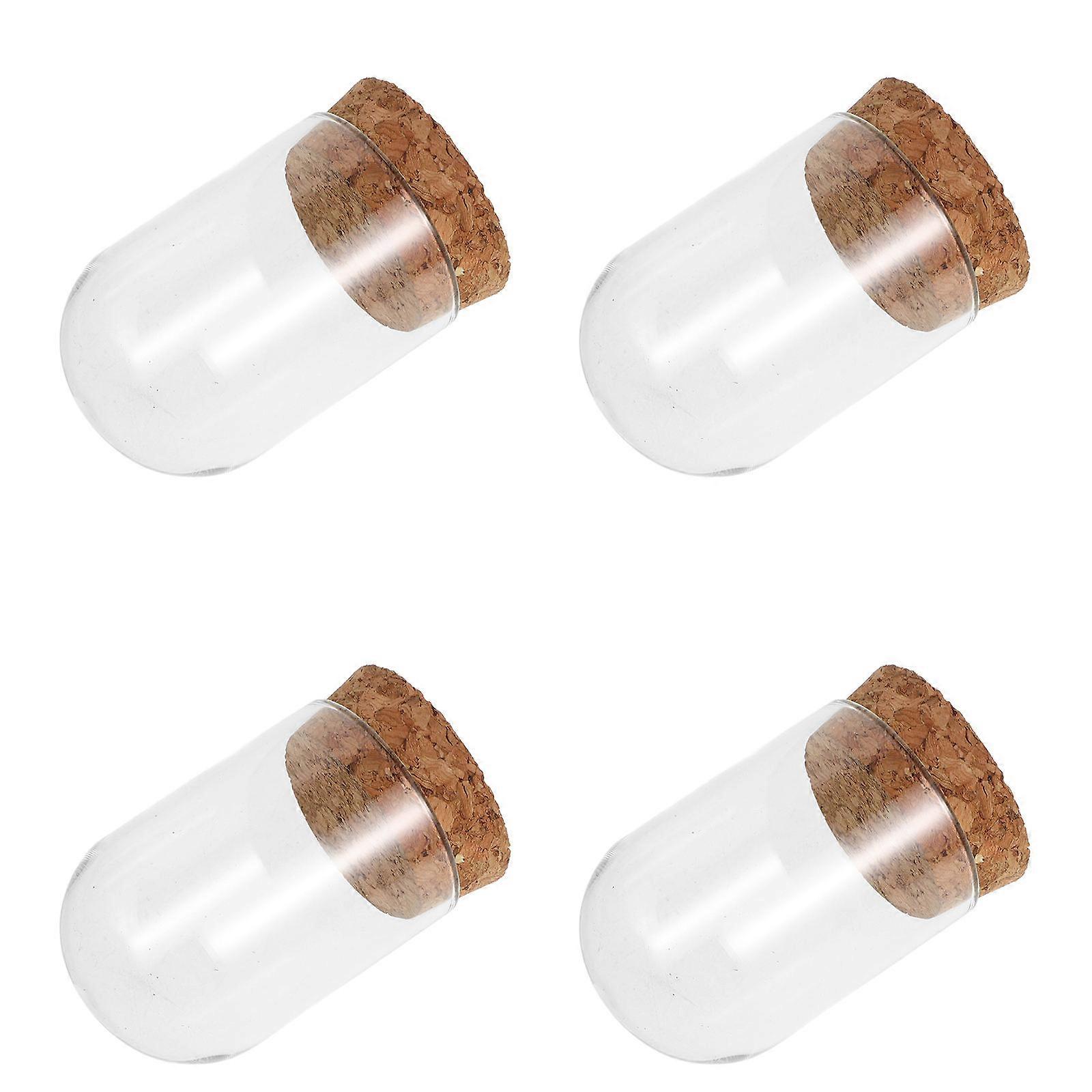 4Pcs Small Glass Dome With Base Ideal For Displaying Figurines And Plants Applicable In Home Office Indoor Outdoor Scenes