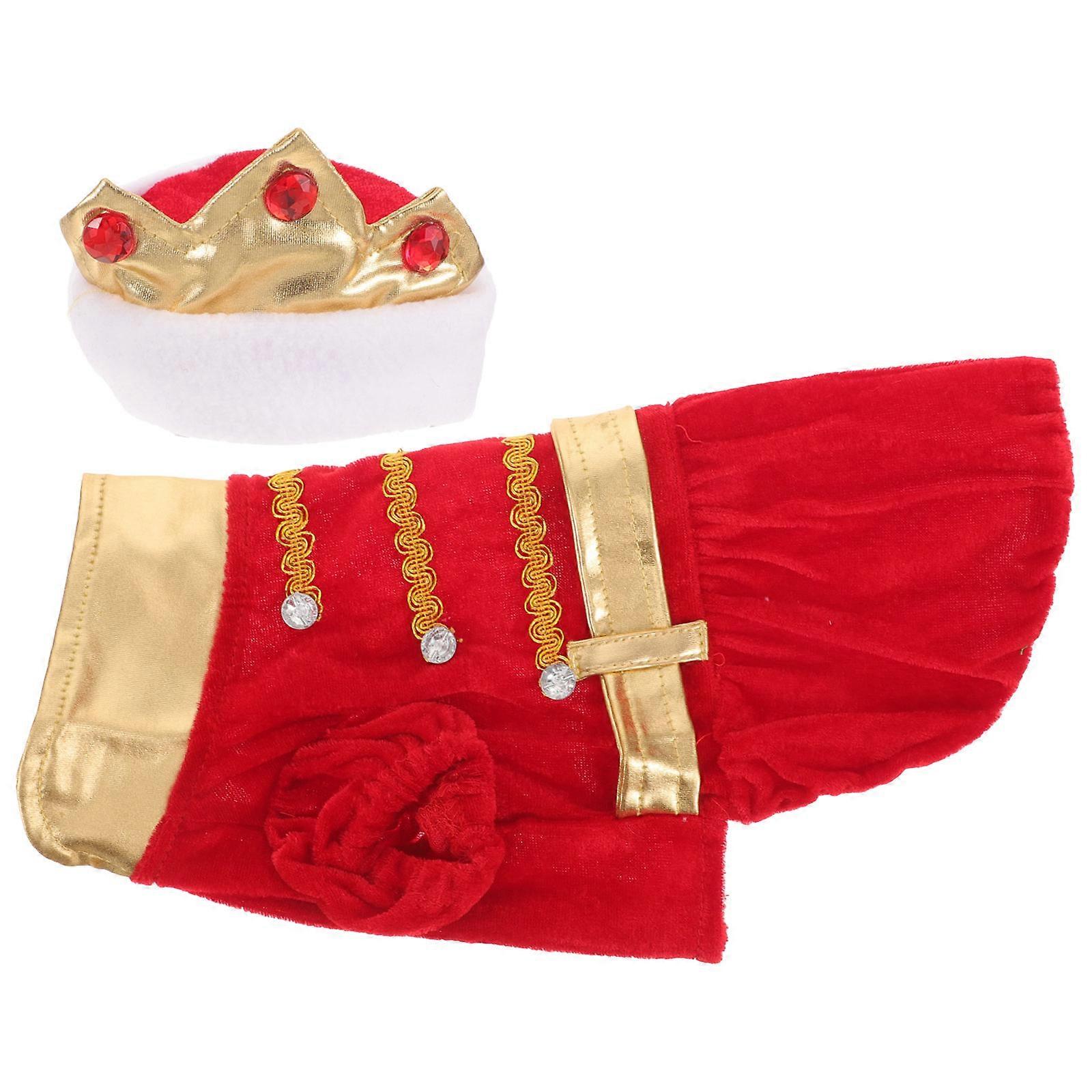 Halloween Dog Costume Comfortable Acrylic fibers Clothes for Pet Use Red Color One Size Fits Most Small Pets