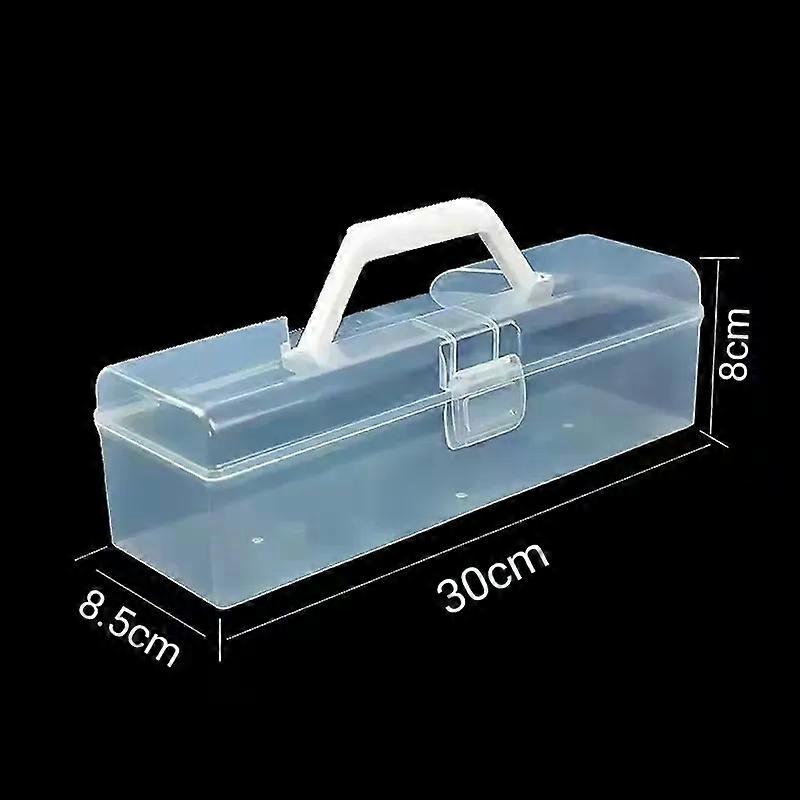 Three layer clear plastic arts and crafts storage box sewing storage box folding toolbox miscellaneous art storage box