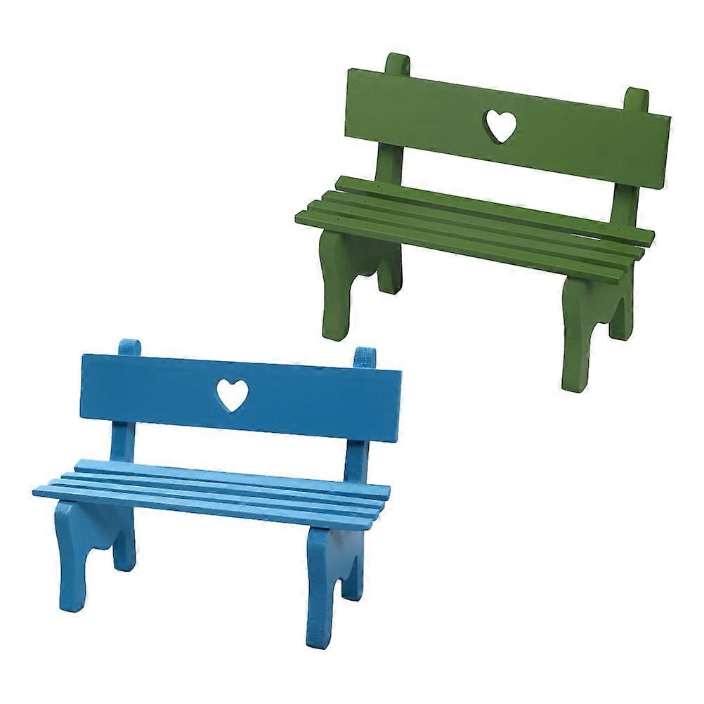Miniature Chair 2Pack Desktop Decor Wooden House Furniture 16.5X7X12.5CM Assorted Color Decorative