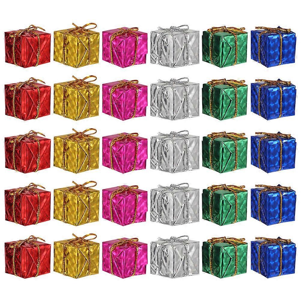 Delicate Xmas Gift Box Hanging Decors for Tree and Home Made of Plastic and Foams Assorted Color
