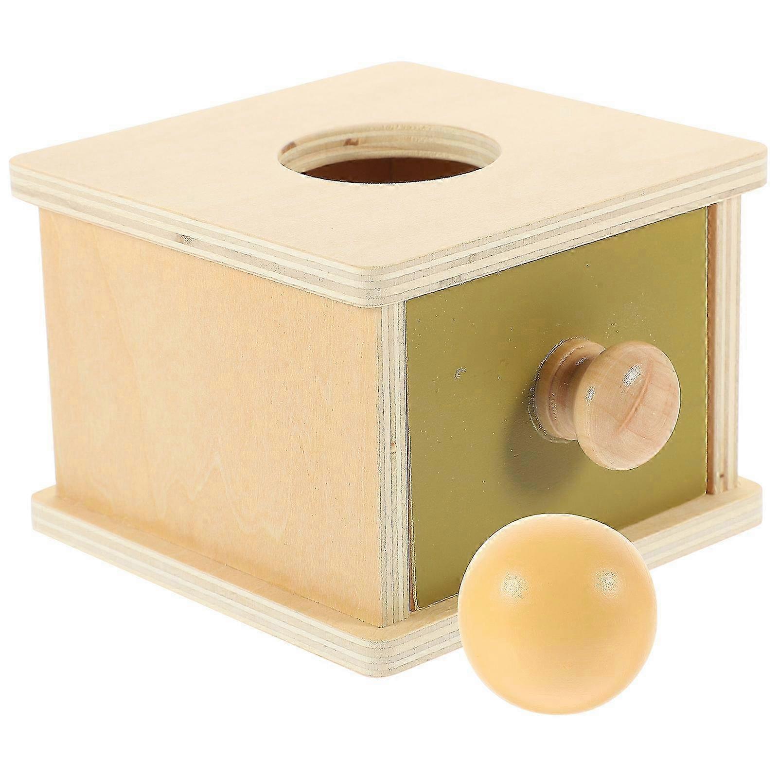 1 Set of Object Box with Ball Toy Permanence Box Toy Wooden Learning Activities Toy 2025