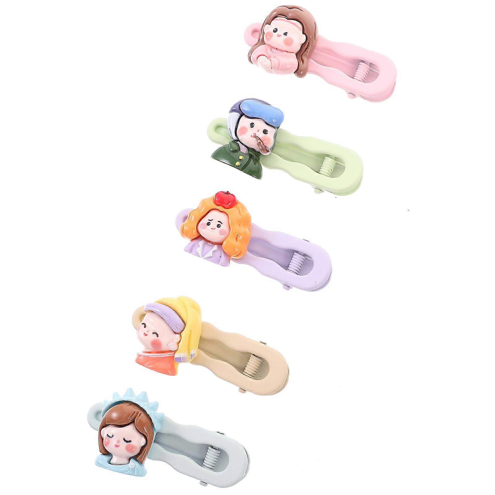 Cute Cartoon Hair Clips for Women Made of Metal and Resin Assorted Color Small Size