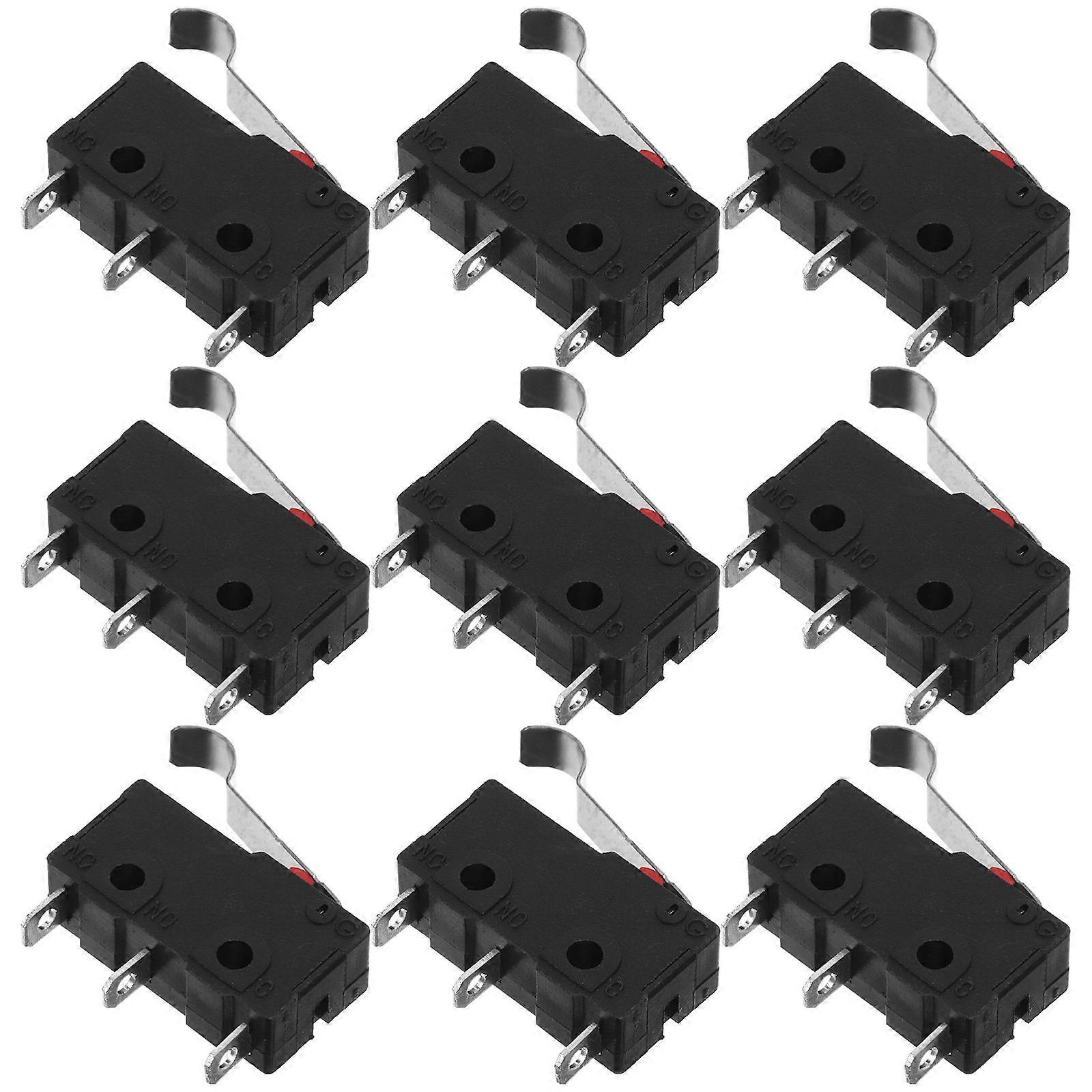 10pcs Limit Switch with Lever Arm for Automatic Control Systems, Compact Design, Easy Installation, PPA Materials, Curved Handle for Precise Operation