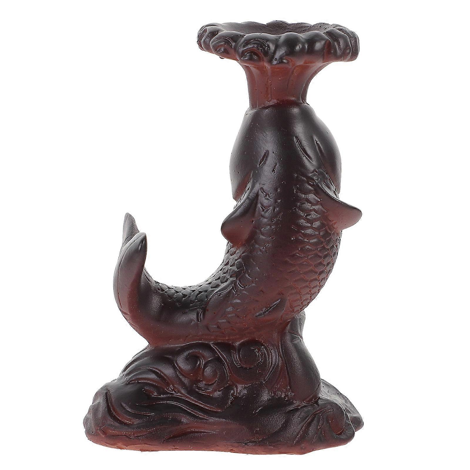 Dark Brown Resin Crystal Ball Stand for Temple Display Stable and Creative Design Fits Various Scenes 6.5 Inches