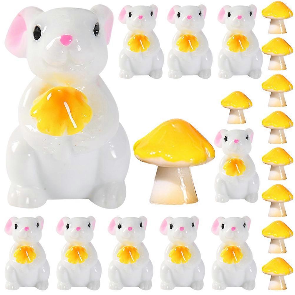 Miniature Rabbit Animals Figurines Tabletop Adornment For Weddings Realistic Characteristics 20Pcs