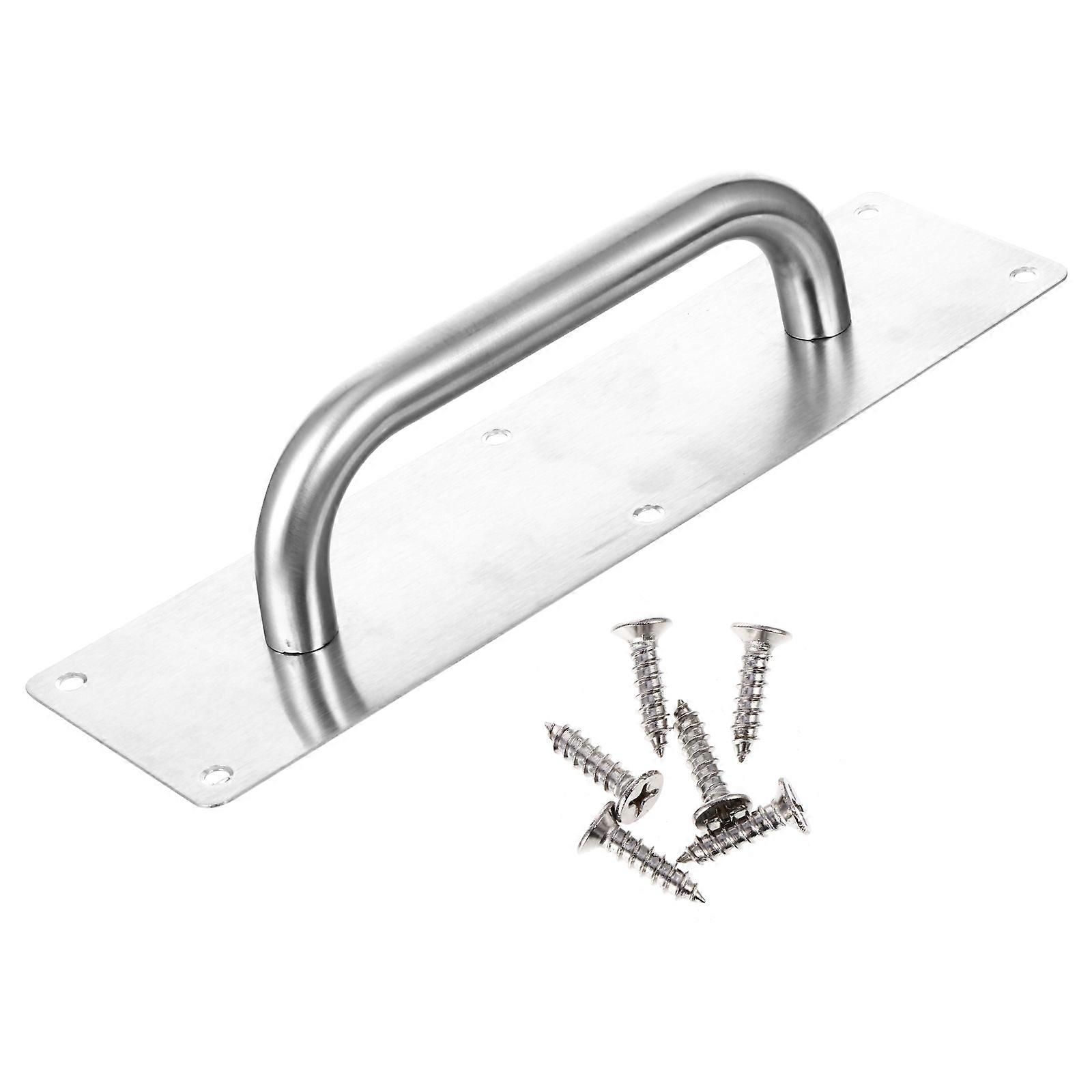 Modern Stainless Steel Door Pull Handle for Home Use Elegant Silver Tone 1 Set