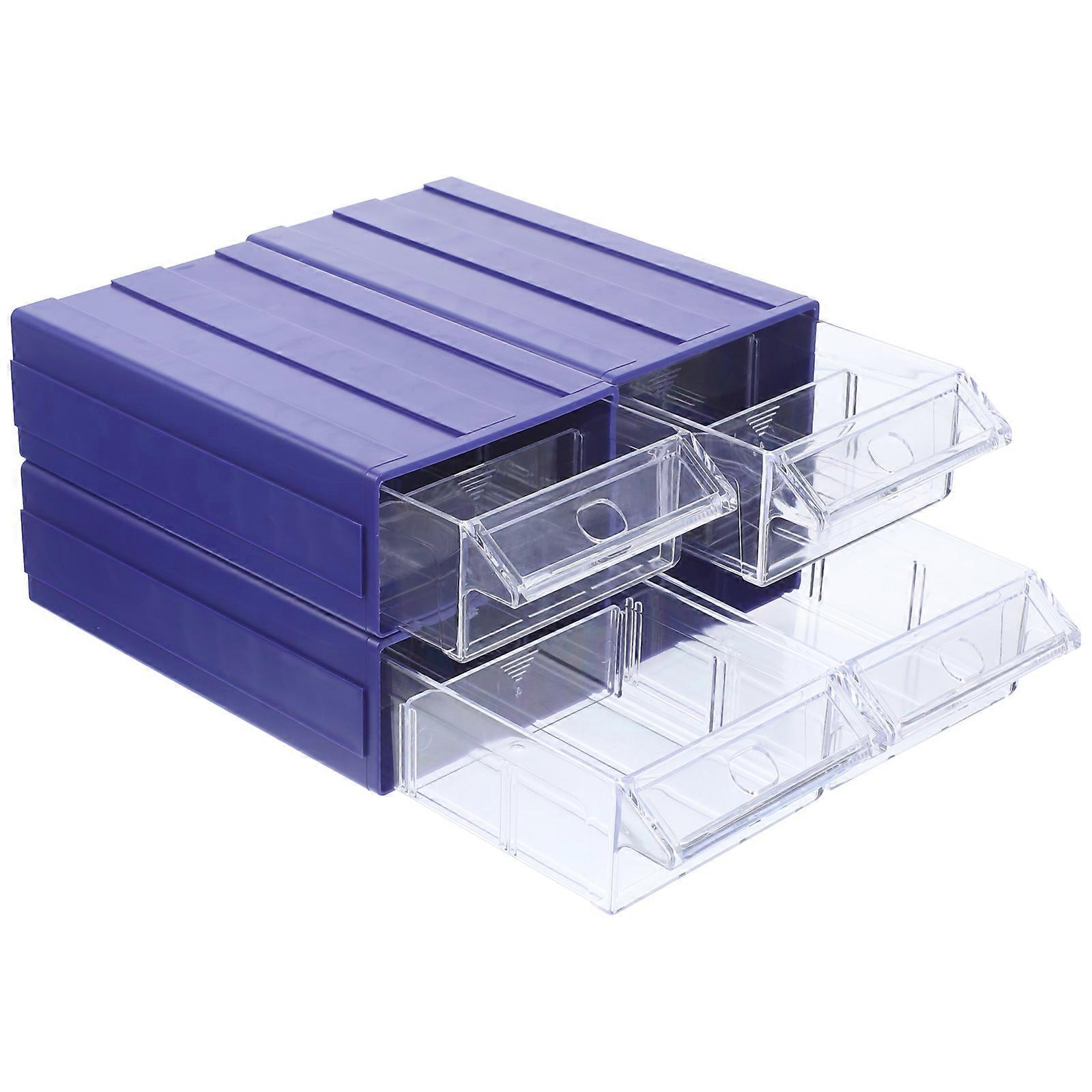 Blue Plastic Storage Box for Home Use Portable and Compact Size 4pcs Set