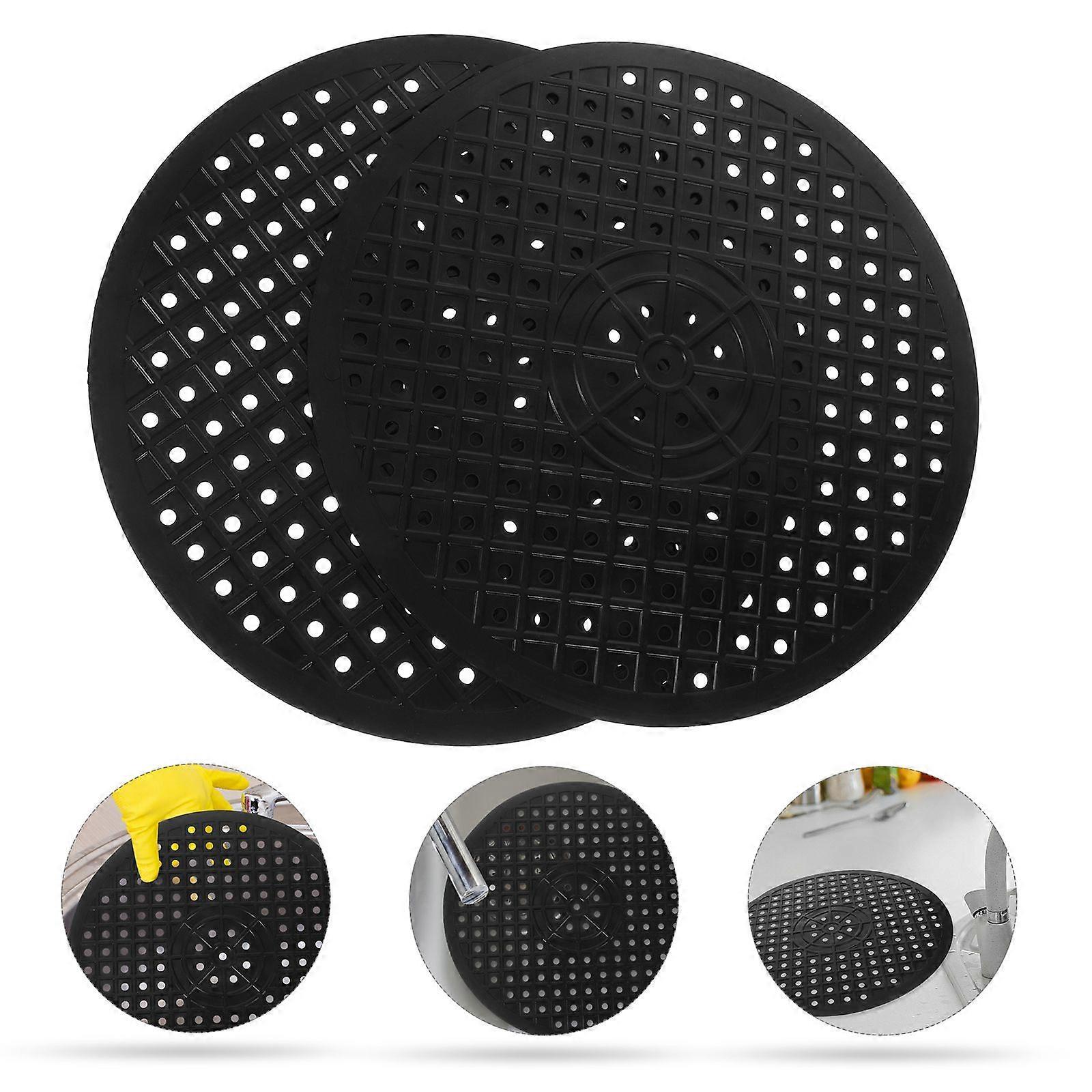 2pcs Rubber Sink Dish Drying Mat Kitchen Sink Protector Pad Draining Mat