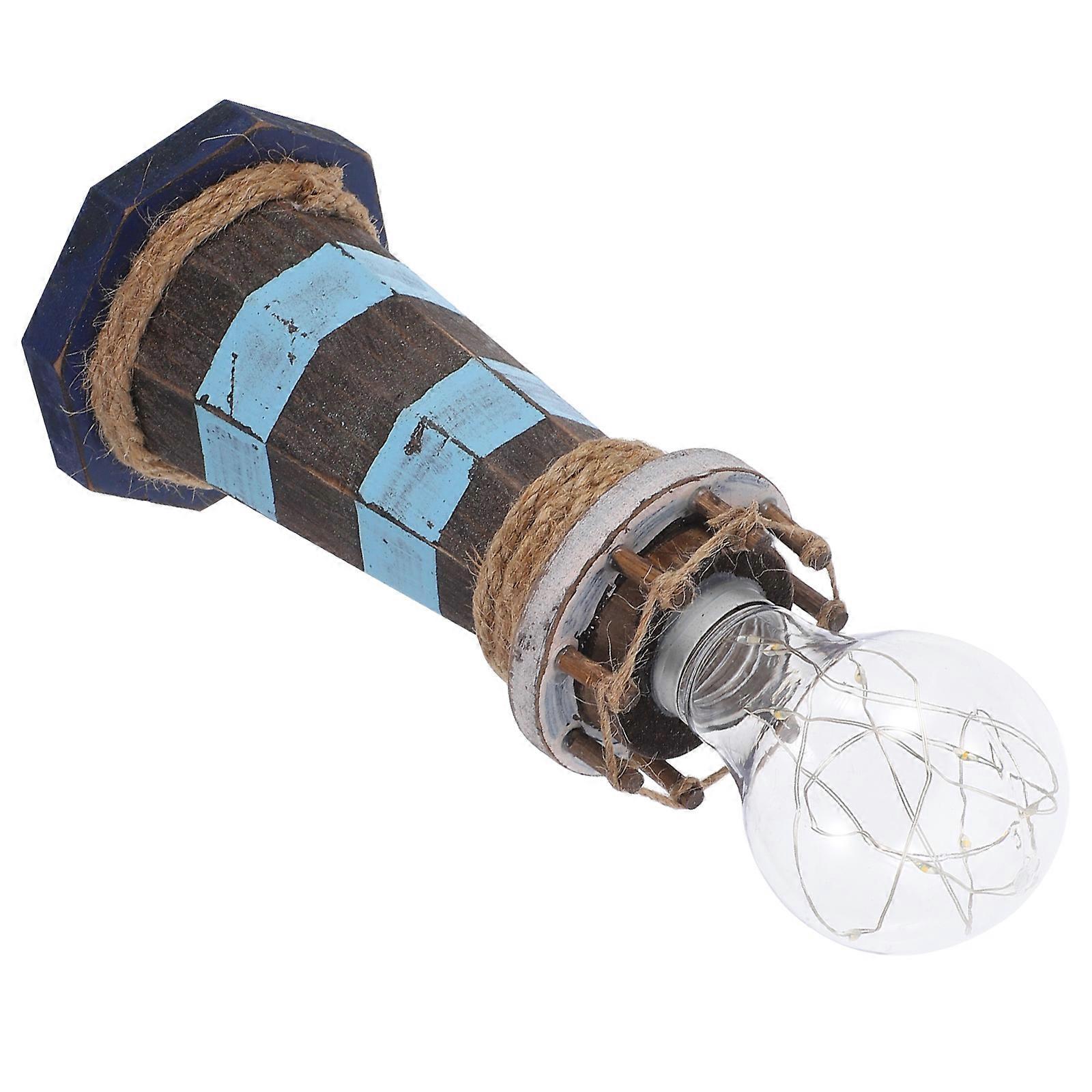 Mediterranean LED Lighthouse Desk Light for Nautical Room Decor and Coastal Accents