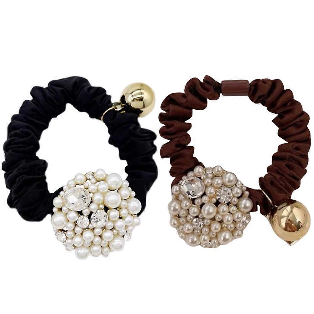 Sparkly Hair Ties 2Pcs Rhinestone Hair Band Ideal For Yoga Running And Traveling Crafted From Premium Materials And Design
