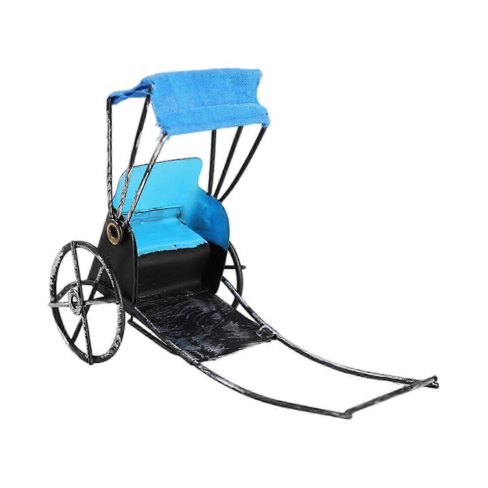 Retro Rickshaw Figurine Decorative Rickshaw Model Old Styles Rickshaw Sculpture Tabletop Ornament for Office Bar Decors