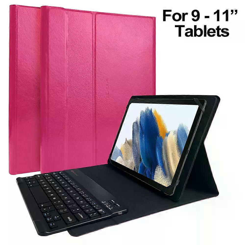 Pink Leather Case & Black Bluetooh Keyboard for Blackview Tab 60 Pro 10.1"