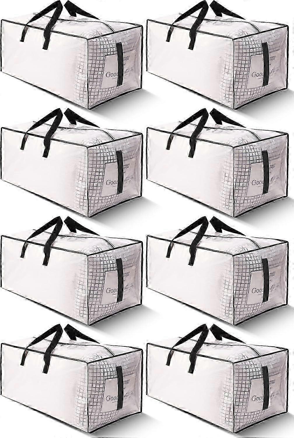 2025 Latest Model 8 Pack Large Strong Moving Bags with Zippers & Carrying