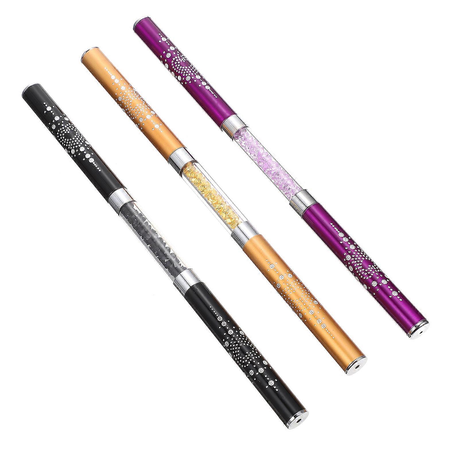 Nail Art Dotting Tools 3Pcs Double-End Manicure Diy Accessories for Professional Use Durable Plastic