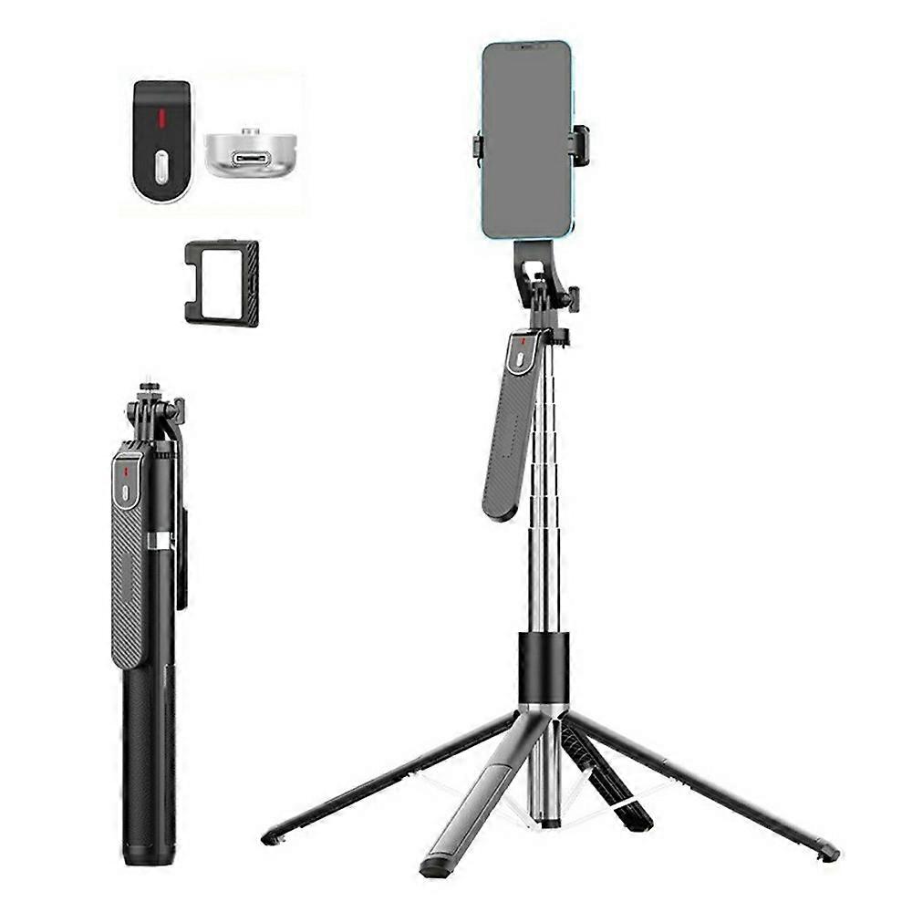 P180MAX Single V1 Fill Light Phone Selfie Stick 2.2m Extendable Live Streaming Foldable 4-Leg Stand