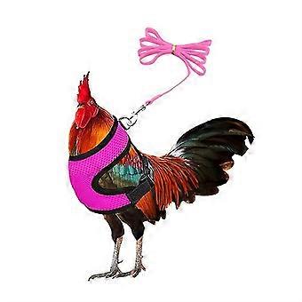 Adjustable Chicken Harness - Breathable Mesh Vest (Pink, 1pc)