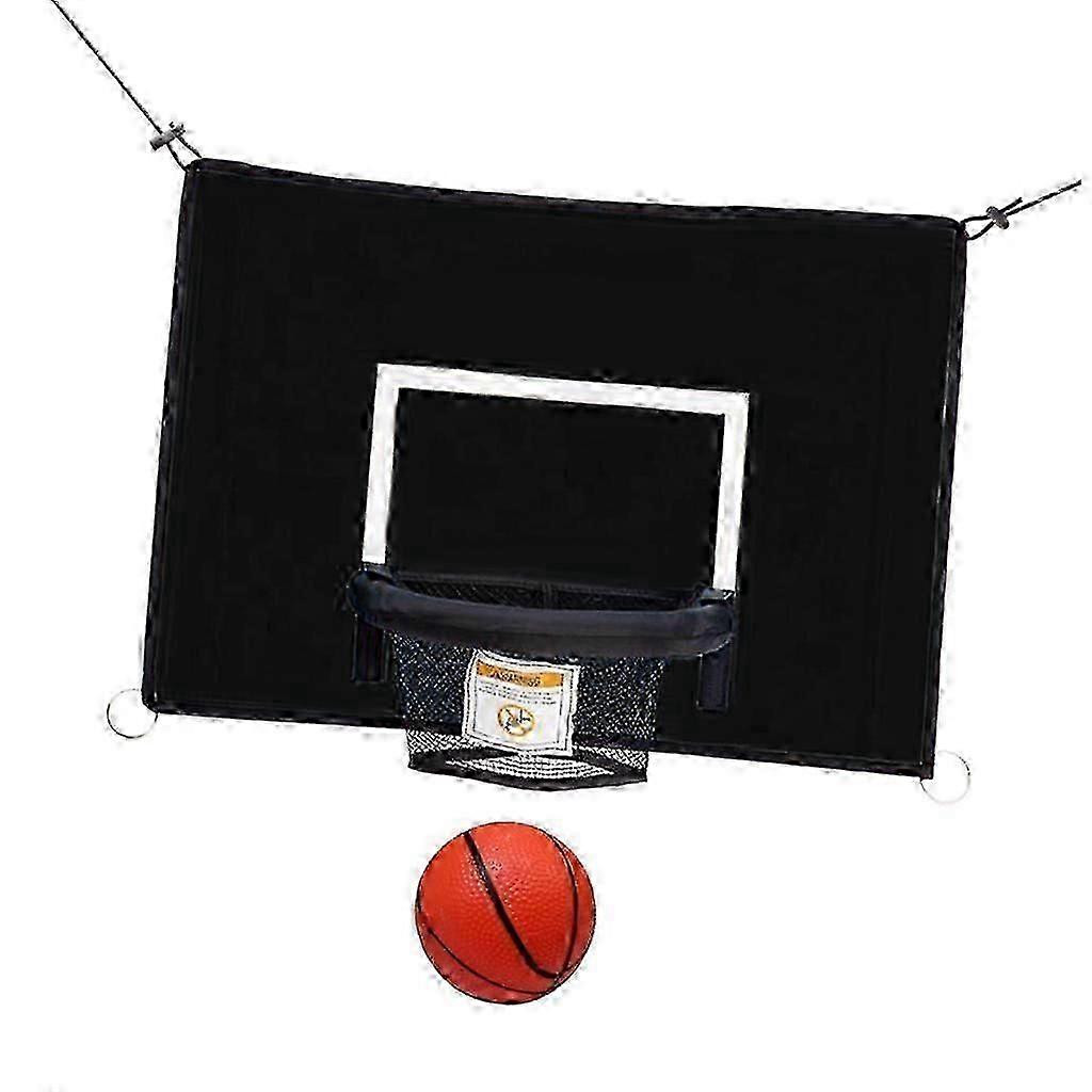Adjustable trampoline basketball hoop for backyard practice