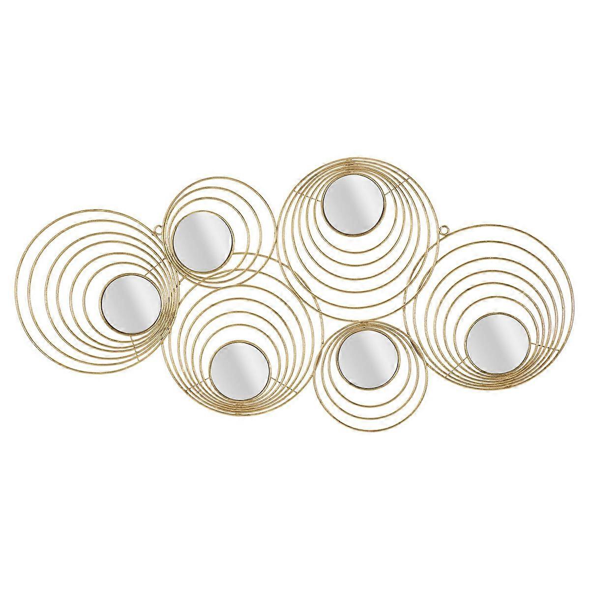 Decorazione in Metallo 3D Cerchi 2, Oro, Metallo, 90x2,5x45 cm