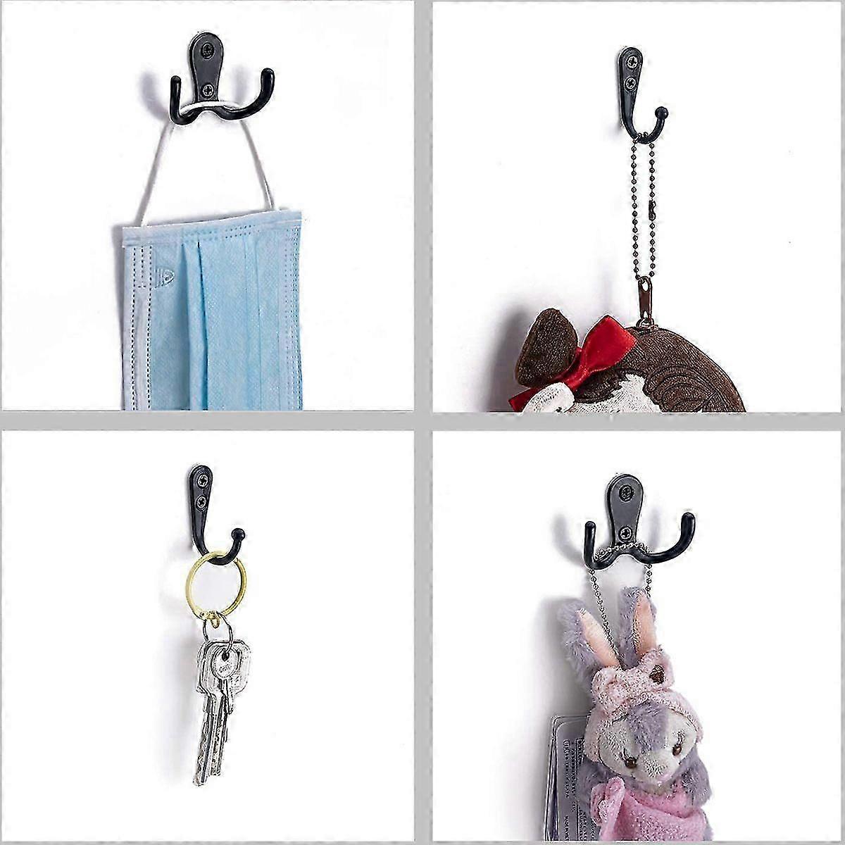 5x Doppel-Kleiderhaken Im Bauernhaus-Design – Vintage-Look, Wandmontage, Robustes Eisen, Rot – Perfekt Für Mäntel, Hüte, Taschen & Mehr