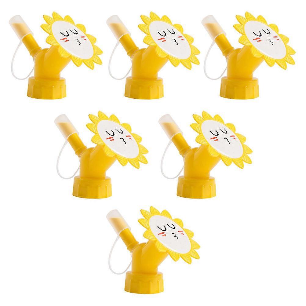 Bottle Sprinkler Watering Can for Gardening Tools Yellow Plastic Watering 6Pcs