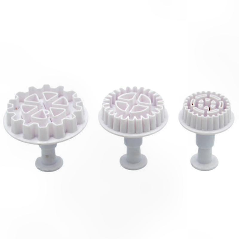 Gear-Shaped Cookie Cutter Set, Durable Plastic Fondant Tools for Easy Cake Decorating