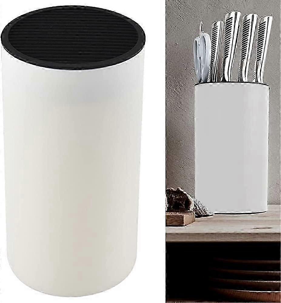Universal Knife Holder, Round Knife Block Without Knives,Knife Block Storage Holder for Protecingt Blade Space Saver(White)