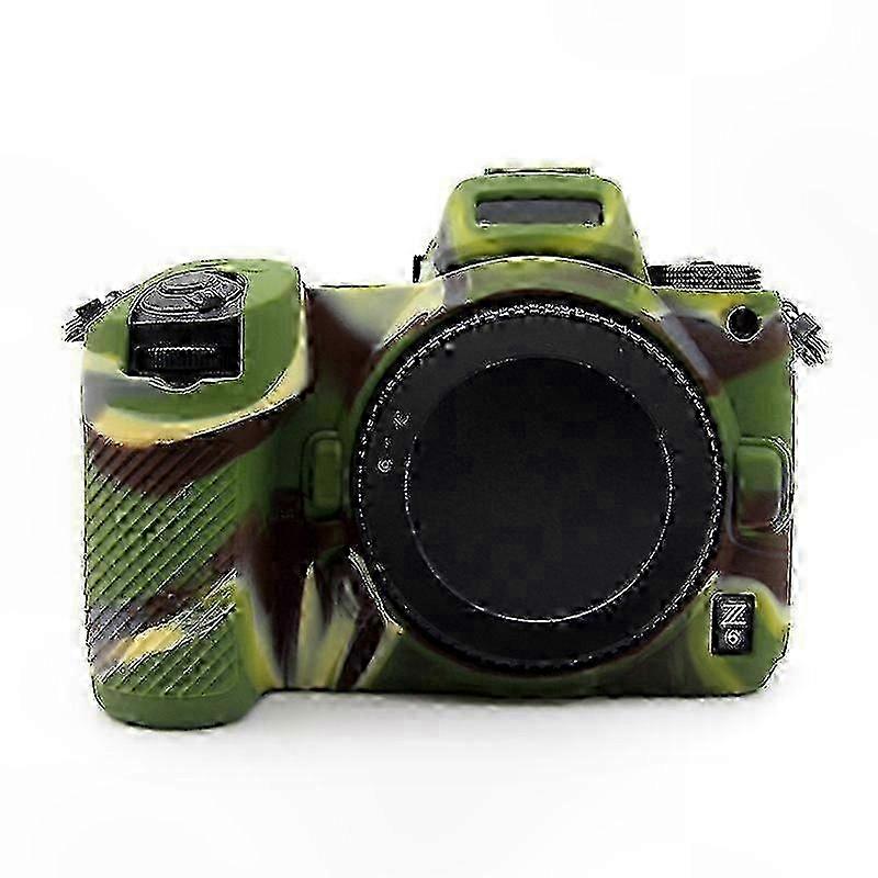 Silicone Camera Case with Shockproof Design for Nikon Z6/Z7, Camouflage Pattern Protective Sleeve Cover hwy