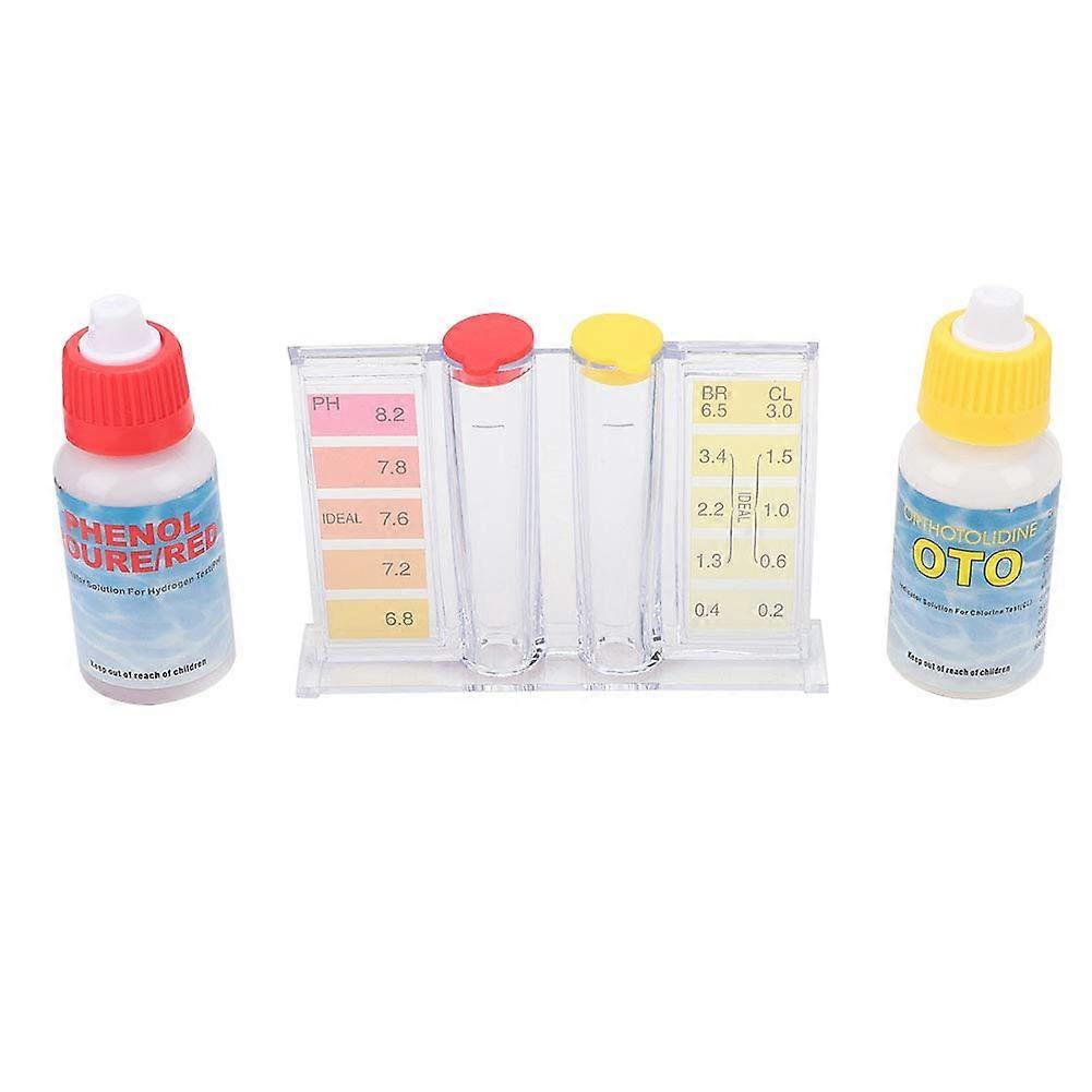 Pool Water Test Kit For Chlorine And pH With OTO Red Phenol, Instant 60s Results, Range 1.0-1.5 ppm Cl / 7.2-7.6 pH