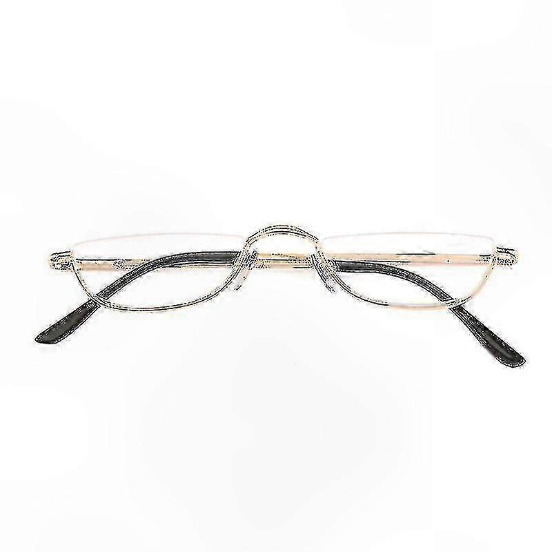 Semi Rimless Reading Glasses with Metal Spring Hinges Half Moon Design 1.0 to 4.0 Magnification Power Unisex Stylish Eyewear Solution