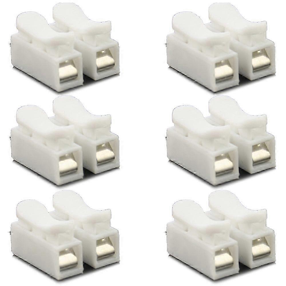 500Pcs White No Soldering Welding Quick 2P Cable Wire Connector No Screw Terminal Block Spring Clamp