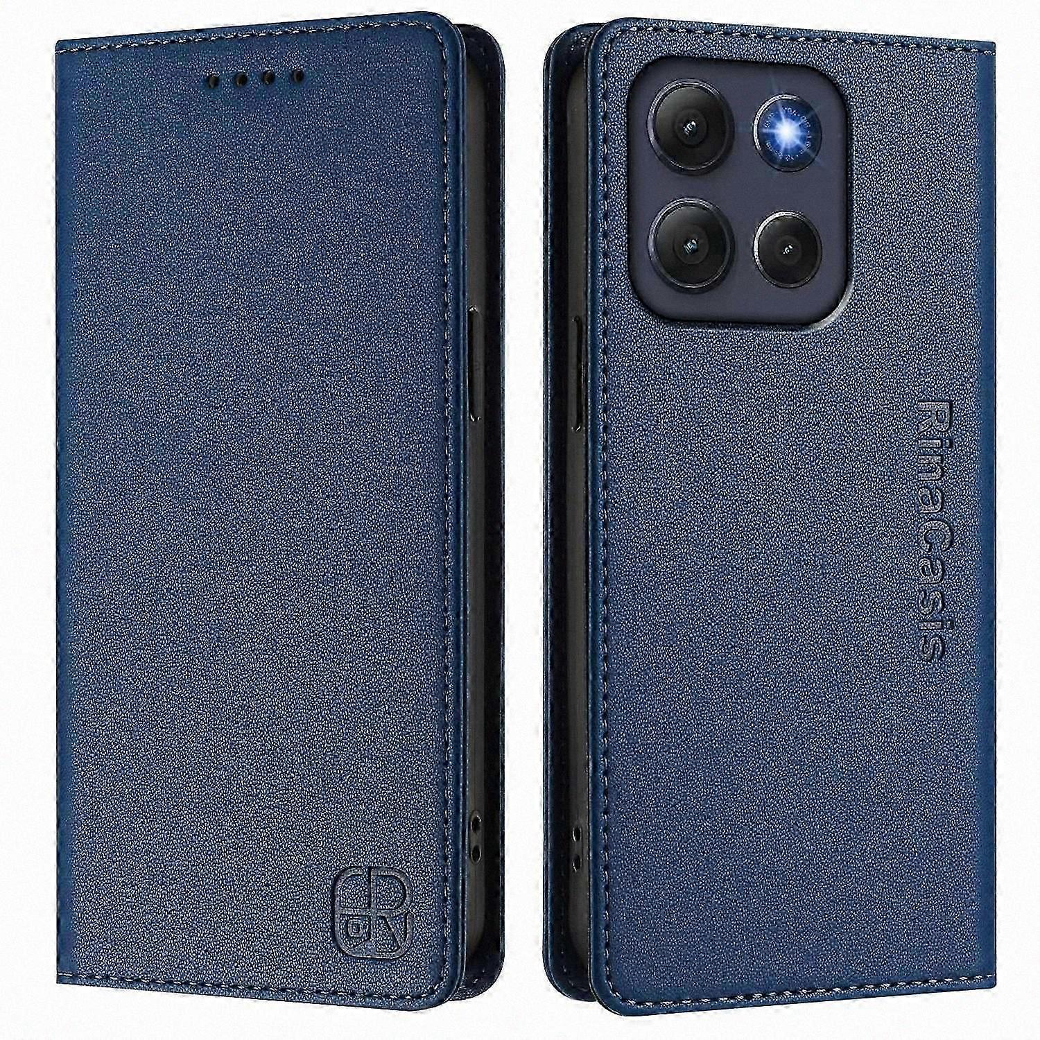 Leather Case for Moto G86 5G with RFID Blocking Wallet and Stand Function - V