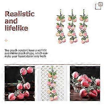 3pcs Simulation Fruit Peach Hanging String Fake Peach String Fruit Strings
