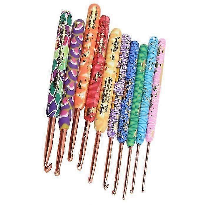 Aiguilles à crochet 10 pièces crochets ensemble Conception ergonomique Aiguilles à tricoter colorées robustes et durables pour