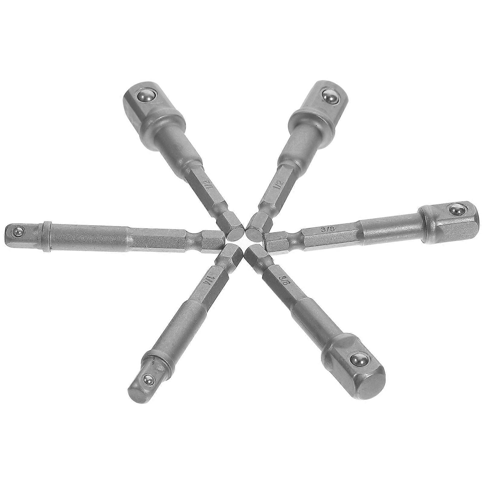 6pcs Socket Adapter Set Drill Bit Includes 1/4 Inch 3/8 Inch 1/2 Inch Adapters
