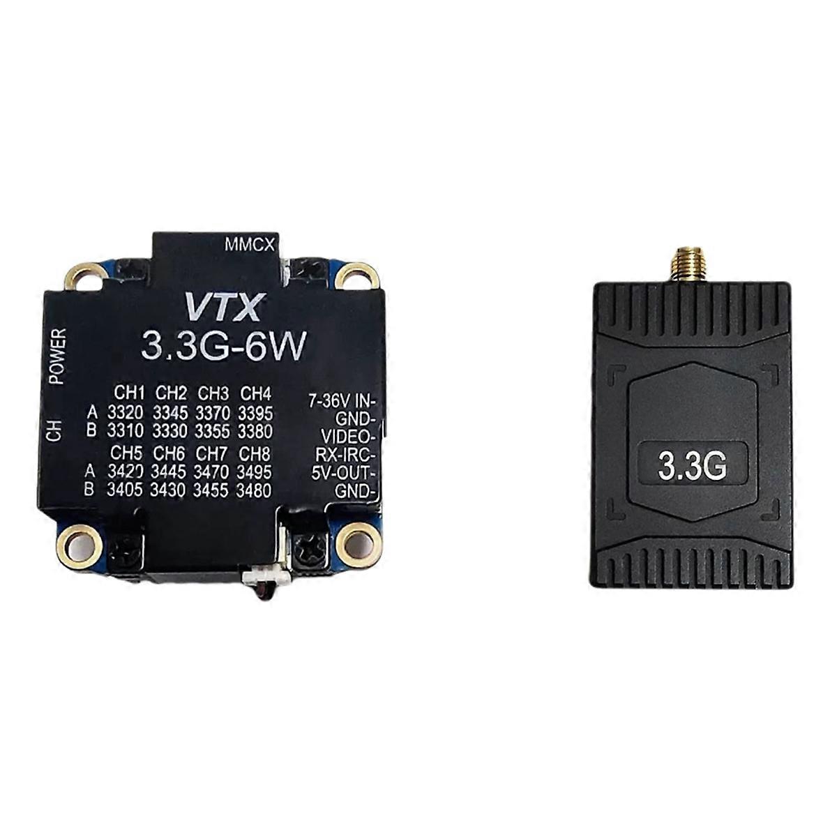 3.3G VTX+3.3G VRX 6000mW 16CH FPV Video Transmitter Module Receiver