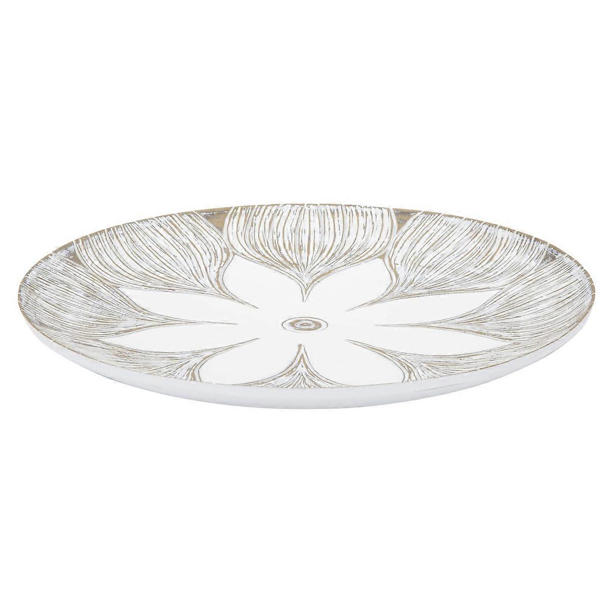 Blumentablett 3, weiß, Polyresin, 35,5x35,5x4,4 cm