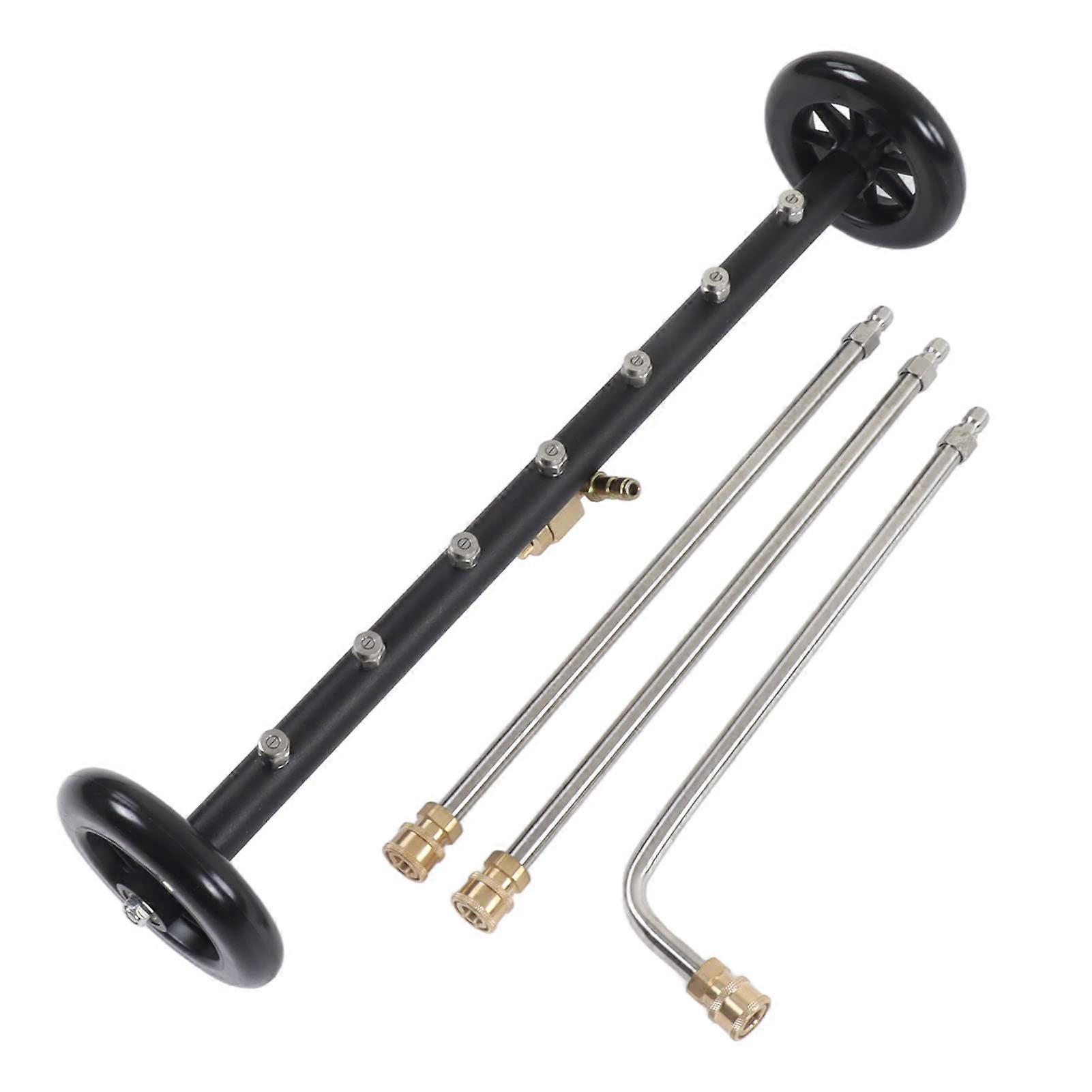 Pressure Washer Undercarriage Cleaner 3 Extension Wands 4000 PSI 2In1 Water Broom 7Hole Nozzle